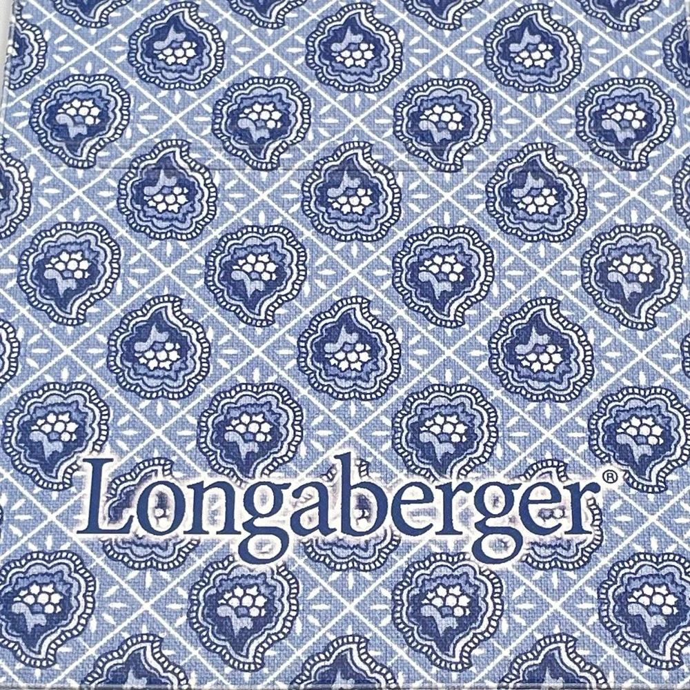 Longaberger Provincial Blue Notepad Holder Memo Pad Cover 7